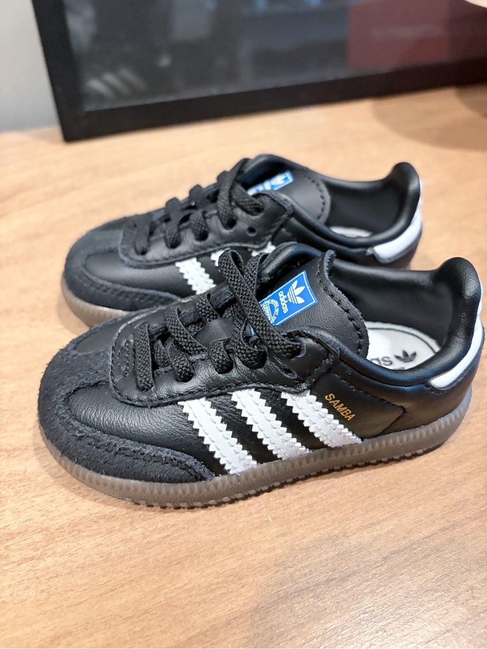 Adidas Toddler Black and White Samba Sneakers 5K